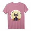 Schwarze Katze Fledermäuse & Kürbisse | Süßes Halloween T-Shirt für Gruselspaß & Partys