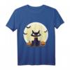 Schwarze Katze Fledermäuse & Kürbisse | Süßes Halloween T-Shirt für Gruselspaß & Partys