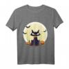 Schwarze Katze Fledermäuse & Kürbisse | Süßes Halloween T-Shirt für Gruselspaß & Partys