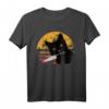 Funny Black Cat Shirt - Lustiges Horror T-Shirt mit mörderischer Katze und Messer, perfektes Halloween-Geschenk für Katzenliebhaber