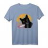 Funny Black Cat Shirt - Lustiges Horror T-Shirt mit mörderischer Katze und Messer, perfektes Halloween-Geschenk für Katzenliebhaber