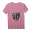 Buntes Mexikanisches Totenschädel Muster Blumen Damen T-Shirt mit V-Ausschnitt – Perfekt für Halloween, Festivals & als Geschenk
