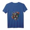 Buntes Mexikanisches Totenschädel Muster Blumen Damen T-Shirt mit V-Ausschnitt – Perfekt für Halloween, Festivals & als Geschenk