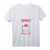 Damen Zombies und Wein Halloween T-Shirt mit V-Ausschnitt – Lustiges Gruseliges Halloween Design für Partys
