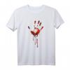 Gruseliges blutiges Handabdruck Shirt – Blutiges Halloween T-Shirt für Partys, Spukhäuser und Süßes oder Saures