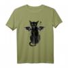 Schwarze Katze Halloween Scary Black Cat Vampir Kostüm T-Shirt - Spooky Geschenk für Katzenliebhaber und Halloween Party