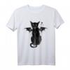 Schwarze Katze Halloween Scary Black Cat Vampir Kostüm T-Shirt - Spooky Geschenk für Katzenliebhaber und Halloween Party