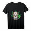 Sugar Skull Smoking Joint Weed Kostüm T-Shirt – Cool Halloween & 420 Geschenk für Horror- und Cannabis-Fans