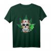Sugar Skull Smoking Joint Weed Kostüm T-Shirt – Cool Halloween & 420 Geschenk für Horror- und Cannabis-Fans
