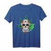 Sugar Skull Smoking Joint Weed Kostüm T-Shirt – Cool Halloween & 420 Geschenk für Horror- und Cannabis-Fans