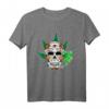 Sugar Skull Smoking Joint Weed Kostüm T-Shirt – Cool Halloween & 420 Geschenk für Horror- und Cannabis-Fans