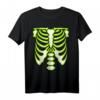 Grünes Skelett Brustkorb T-Shirt – Halloween Knochen Kostüm für Kinder und Erwachsene, perfekt für Party & Trick-or-Treat
