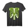 Grünes Skelett Brustkorb T-Shirt – Halloween Knochen Kostüm für Kinder und Erwachsene, perfekt für Party & Trick-or-Treat