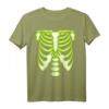 Grünes Skelett Brustkorb T-Shirt – Halloween Knochen Kostüm für Kinder und Erwachsene, perfekt für Party & Trick-or-Treat