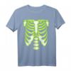 Grünes Skelett Brustkorb T-Shirt – Halloween Knochen Kostüm für Kinder und Erwachsene, perfekt für Party & Trick-or-Treat