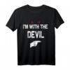 I'm with the Devil Halloween Kostüm T-Shirt - Lustiges Last-Minute Halloween Outfit für Paare, Familien und Freunde