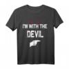 I'm with the Devil Halloween Kostüm T-Shirt - Lustiges Last-Minute Halloween Outfit für Paare, Familien und Freunde