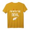 I'm with the Devil Halloween Kostüm T-Shirt - Lustiges Last-Minute Halloween Outfit für Paare, Familien und Freunde