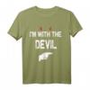 I'm with the Devil Halloween Kostüm T-Shirt - Lustiges Last-Minute Halloween Outfit für Paare, Familien und Freunde