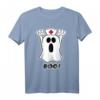 Boo! Halloween Krankenschwester T-Shirt mit Geisterdesign – Perfekt für Pflegepersonal und Halloween-Feiern im Krankenhaus