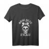 Böse Alte Frau unordentlicher Brötchenschädel Halloween T-Shirt mit V-Ausschnitt – Perfektes Geschenk für Halloween, Weihnachten & Erntedankfest