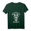 Böse Alte Frau unordentlicher Brötchenschädel Halloween T-Shirt mit V-Ausschnitt – Perfektes Geschenk für Halloween, Weihnachten & Erntedankfest
