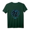 Wikinger Fenrir Fenris Wolf und Keltische Triskele T-Shirt mit blauen Tribal-Designs – Mythologisches Fan-Shirt aus Nordischer Mythologie