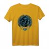 Wikinger Fenrir Fenris Wolf und Keltische Triskele T-Shirt mit blauen Tribal-Designs – Mythologisches Fan-Shirt aus Nordischer Mythologie