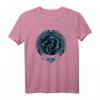 Wikinger Fenrir Fenris Wolf und Keltische Triskele T-Shirt mit blauen Tribal-Designs – Mythologisches Fan-Shirt aus Nordischer Mythologie