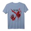I'm Fine Bloody Hand Blood Stained Blood Splatter Halloween T-Shirt – Lustiges Horror-Design mit Blutspritzern für Gruselfans, Gruppen & Last-Minute Kostüme