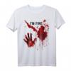 I'm Fine Bloody Hand Blood Stained Blood Splatter Halloween T-Shirt – Lustiges Horror-Design mit Blutspritzern für Gruselfans, Gruppen & Last-Minute Kostüme