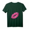 Damen 90er Jahre Party Pink Lippenstift Kiss Kuss Kussmund T-Shirt mit V-Ausschnitt – Perfekt für Mottoparty, Kostüm & Geschenk für 90er Fans