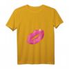 Damen 90er Jahre Party Pink Lippenstift Kiss Kuss Kussmund T-Shirt mit V-Ausschnitt – Perfekt für Mottoparty, Kostüm & Geschenk für 90er Fans
