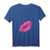 Damen 90er Jahre Party Pink Lippenstift Kiss Kuss Kussmund T-Shirt mit V-Ausschnitt – Perfekt für Mottoparty, Kostüm & Geschenk für 90er Fans