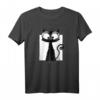 Süße Schwarze Katze mit Brille als Lesekatze - Lustiges T-Shirt für Katzenliebhaber und Bücherfans, perfektes Geschenk