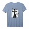 Süße Schwarze Katze mit Brille als Lesekatze - Lustiges T-Shirt für Katzenliebhaber und Bücherfans, perfektes Geschenk