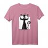 Süße Schwarze Katze mit Brille als Lesekatze - Lustiges T-Shirt für Katzenliebhaber und Bücherfans, perfektes Geschenk