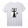 Süße Schwarze Katze mit Brille als Lesekatze - Lustiges T-Shirt für Katzenliebhaber und Bücherfans, perfektes Geschenk