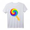 Lollipop Shirt – Buntes Candy T-Shirt mit Regenbogen-Saugnapf, Perfekt als Halloween-Kostüm oder Süßigkeiten-Liebe Geschenk