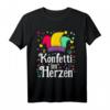 Konfetti im Herzen lustiges Fasching Karneval Kostüm T-Shirt für Damen und Herren – Perfekt für Umzug, Party & Geschenk für Kinder