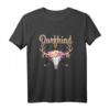 Dorfkind Blumen Hirsch Süßes Land Damen T-Shirt - Lustiges Geschenk für Frauen, Mädchen & Landliebhaberinnen zum Geburtstag & Weihnachten