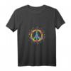 Damen Peace Zeichen T-Shirt mit Blumen, Schmetterlingen & Herzen - Hippie Style & Flower Power Geschenk für Festival, Party & Friedensbewegung