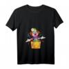 Damen Lustiges Karneval Clown in Kiste Kostüm Faschings T-Shirt mit V-Ausschnitt – Bunte Clown-Verkleidung für Karneval, Fasching & Fastnacht
