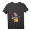 Damen Lustiges Karneval Clown in Kiste Kostüm Faschings T-Shirt mit V-Ausschnitt – Bunte Clown-Verkleidung für Karneval, Fasching & Fastnacht