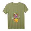 Damen Lustiges Karneval Clown in Kiste Kostüm Faschings T-Shirt mit V-Ausschnitt – Bunte Clown-Verkleidung für Karneval, Fasching & Fastnacht