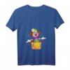 Damen Lustiges Karneval Clown in Kiste Kostüm Faschings T-Shirt mit V-Ausschnitt – Bunte Clown-Verkleidung für Karneval, Fasching & Fastnacht