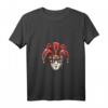 Venezianische Maske Verkleidung Fasching Karneval Hofnarr T-Shirt mit V-Ausschnitt – Buntes Harlekin-Design für Faschings- und Karnevalsfeiern