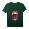 Damen Vampir Mund Zähne Blut Dracula Halloween T-Shirt mit V-Ausschnitt – Gruseliges Geschenk für Vampire & Halloween Fans