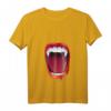 Damen Vampir Mund Zähne Blut Dracula Halloween T-Shirt mit V-Ausschnitt – Gruseliges Geschenk für Vampire & Halloween Fans