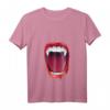Damen Vampir Mund Zähne Blut Dracula Halloween T-Shirt mit V-Ausschnitt – Gruseliges Geschenk für Vampire & Halloween Fans